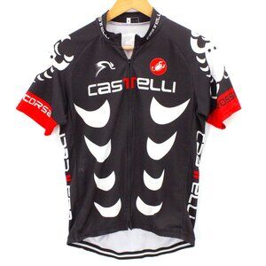 Castelli Cycling Jersey Mens Black Full Zip Short Sleeve Outdoor Size Large L
